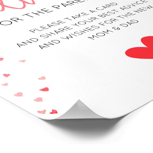 Ratschläge für die Eltern Babyduschdekoration sign Poster (Ecke)