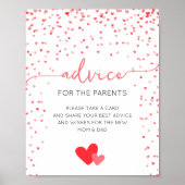 Ratschläge für die Eltern Babyduschdekoration sign Poster (Vorne)