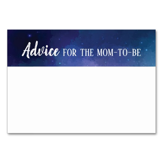 Ratschläge für die Eltern / Notecard-Galaxie für M Tischnummer (Vorderseite)