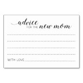 Ratschläge für die Junge Mutter Gästekarten Tischnummer (Vorderseite)