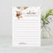 Ratschläge für die Kinderdusche Teddy Bärenkarte Einladung (Stehend Vorderseite)