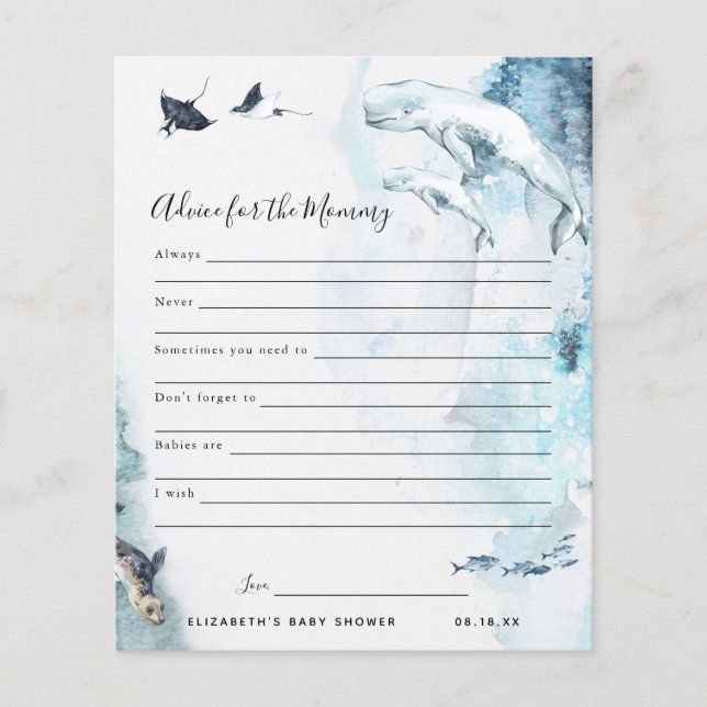 Ratschläge für die Mama | Baby Showspiel (Vorderseite)