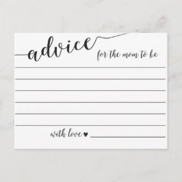 Ratschläge für die Mama, Babyduschkarten zu sein Hinweiskarte