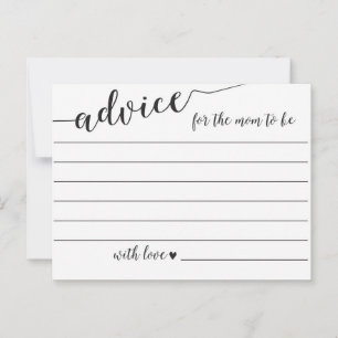 Ratschläge für die Mama, Babyduschkarten zu sein Hinweiskarte