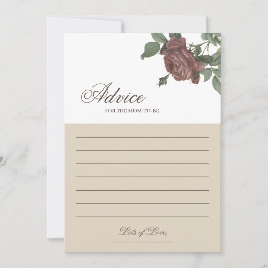 Ratschläge für die Mama Burgundy Blush Floral Gold Einladung (Vorderseite)