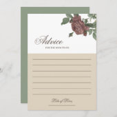 Ratschläge für die Mama Burgundy Blush Floral Gold Einladung (Vorne/Hinten)