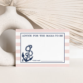 Ratschläge für die Mama | Pink Nautical Strip Hinweiskarte