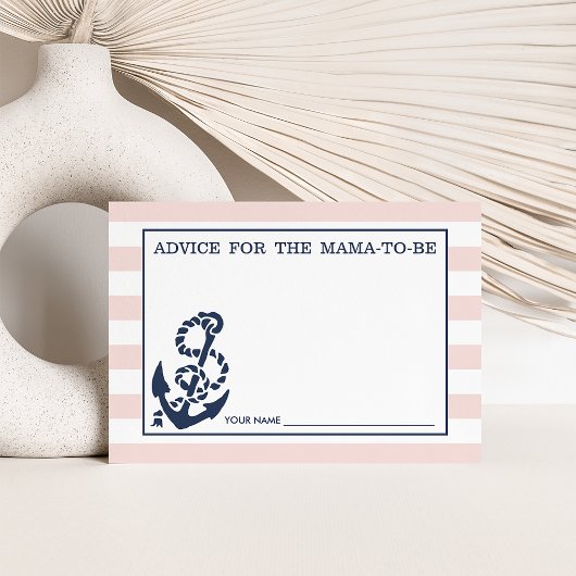 Ratschläge für die Mama | Pink Nautical Strip Hinweiskarte