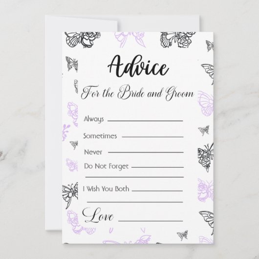 Ratschläge für die modernen Schmetterlinge von Bra Einladung (Vorderseite)