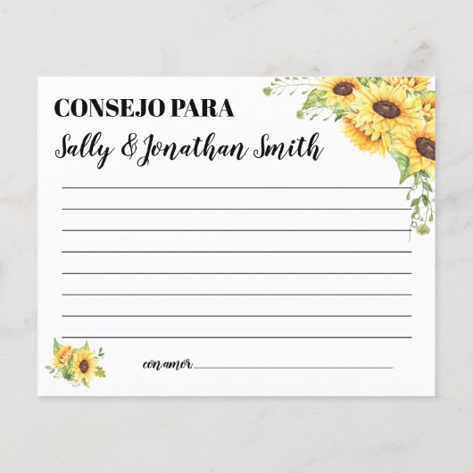 Ratschläge für die zweisprachige Babyduschkarte fü (Rückseite)