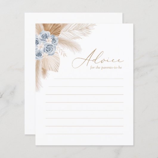 Ratschläge für Eltern Boho Pampas Grass Baby Showe (Vorne/Hinten)