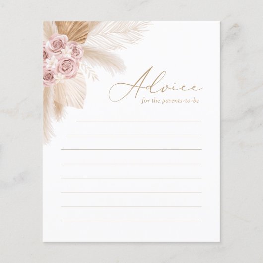 Ratschläge für Eltern Boho Pampas Grass Baby Showe (Vorderseite)