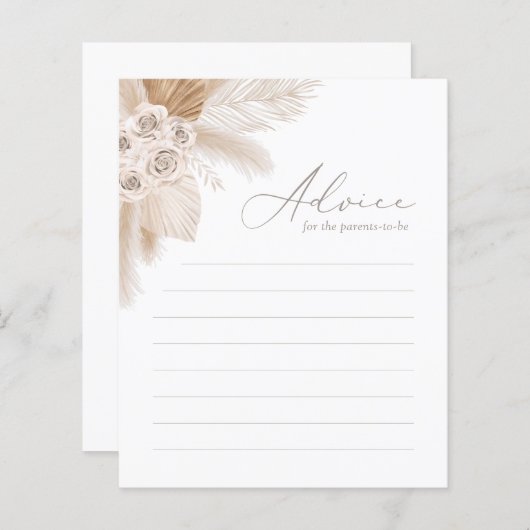 Ratschläge für Eltern Boho Pampas Grass Baby Showe (Vorne/Hinten)