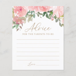 Ratschläge für Eltern Pink Floral Baby Shower Game