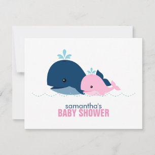 Ratschläge für Mama- und Baby-Whale-Mamas {pink} Hinweiskarte