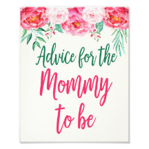 Ratschläge für Mama-Zeichen, Blumenbaby-Dusche, Bl