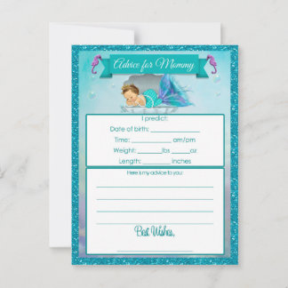 Ratschläge für Mommy Baby Shower Cards Hinweiskarte