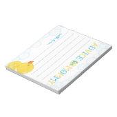 Ratschläge für Mommy Rubber Duck Baby Shower Notizblock (Rotiert)