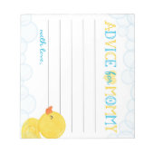 Ratschläge für Mommy Rubber Duck Baby Shower Notizblock (Vorderseite)