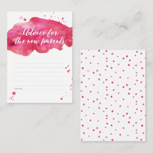 Ratschläge für neue Eltern Baby Shower Karten (Vorne/Hinten)