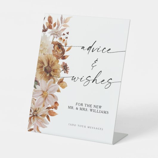 Ratschläge für rustikale Herbstlaube und Wünsche Sockelschild (Vorderseite)