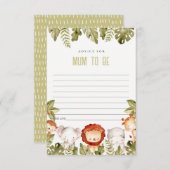 Ratschläge für tropische Safari-Tiere für Mum-Baby Begleitkarte (Vorne/Hinten)