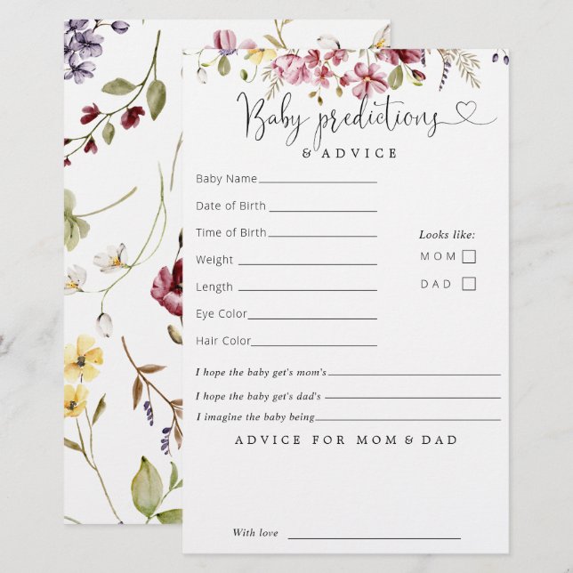 Ratschläge für Wildblumen im Blut (Vorne/Hinten)