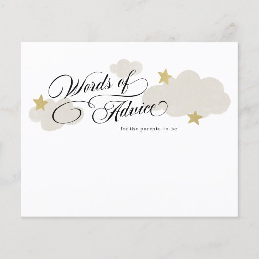 Ratschläge für zukünftige Eltern Cloud Baby Shower (Vorderseite)