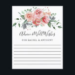 Ratschläge & Gut wünscht Blush Rosa Rose Frühlings<br><div class="desc">Elegante Rosa Rosa Aquarell Blumenstrauß Hochzeitsratgeber</div>