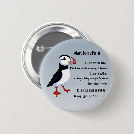 Ratschläge über einen Puffin-Design-Knopf Button (Vorne & Hinten)