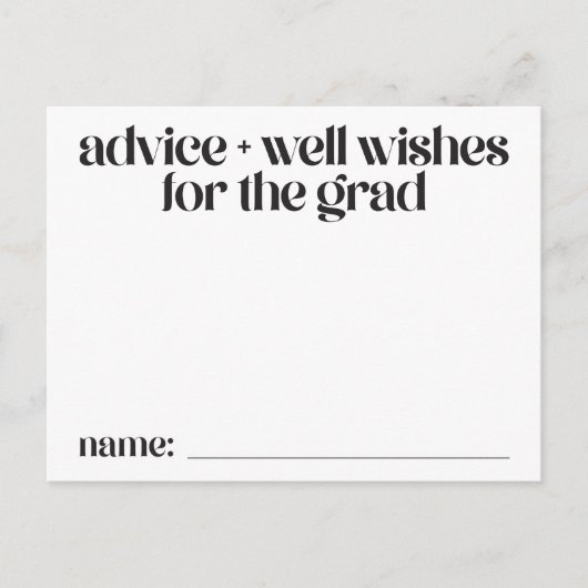 Ratschläge und gute Wünsche Karten für den Grad (Vorderseite)