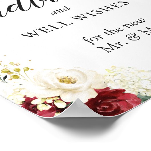 Ratschläge und gute Wünsche Unterschreiben rot Wei Poster (Ecke)