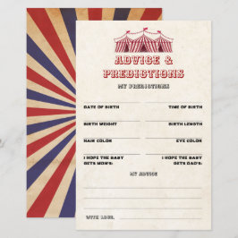 Ratschläge und Vorhersagen Circus Baby Shower Game