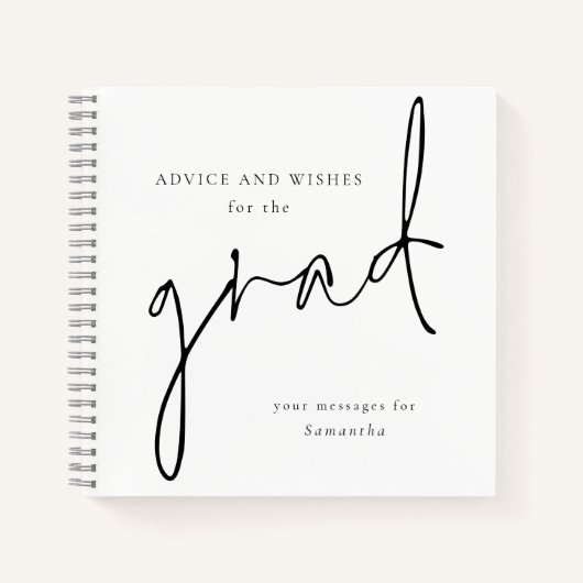 Ratschläge und Wünsche für das Grand Black Text Gä Notizblock (Vorderseite)