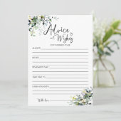 Ratschläge und Wünsche für die zukünftige Karte (Stehend Vorderseite)