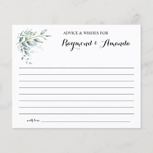 Ratschläge und Wünsche für eine Karte mit doppelte (Vorne)