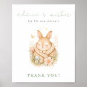 Ratschläge und Wünsche für neue Eltern Häschen-Bab Poster (Vorne)