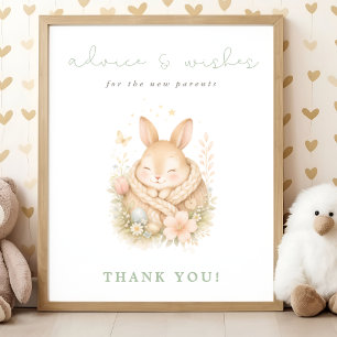Ratschläge und Wünsche für neue Eltern Hase Baby S Poster