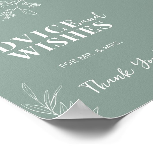 Ratschläge und Wünsche Grünen Hochzeitssegment Poster (Ecke)