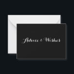 Ratschläge und Wünsche Hochzeitskarten Hinweiskarte<br><div class="desc">Karten für Hochzeitsgäste,  um Ratschläge und Wünsche verlassen,  Hintergrundfarbe und Text zu ändern,  um Ihren Anlass zu Anzug. Legen Sie am Empfang auf einen Tisch.</div>