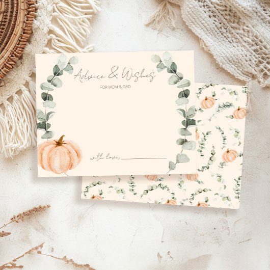 Ratschläge und Wünsche Kleine Pumpkin-Baby-Dusche Begleitkarte