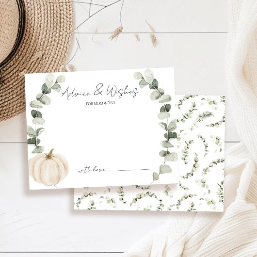 Ratschläge und Wünsche Kleine Pumpkin-Baby-Dusche Begleitkarte