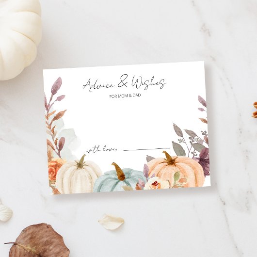 Ratschläge und Wünsche Kleine Pumpkin-Baby-Dusche Begleitkarte