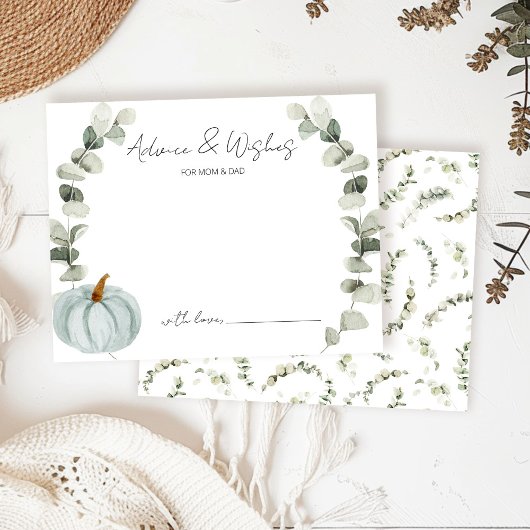 Ratschläge und Wünsche Kleine Pumpkin-Baby-Dusche Begleitkarte