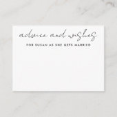 Ratschläge und Wünsche Personalisierte Keepake Car Hinweiskarte (Vorderseite)