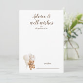 Ratschläge und Wünsche Teddy Bear Baby Shower Card Dankeskarte (Stehend Vorderseite)