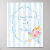 Ratschläge und Wünsche Whimsical Coquette Bow Blue Poster (Vorne)