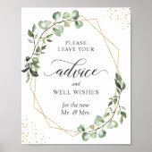 Ratschläge und Wünsche Zeichengeometrische Eukalyp Poster (Vorne)