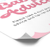 Ratschläge Unterschreiben Pink Elephant Girl Baby Poster (Ecke)