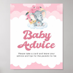 Ratschläge Unterschreiben Pink Elephant Girl Baby  Poster